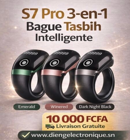 Bague intelligente tasbih 3 en 1 avec 3 anneaux ( 18mm, 20mm et 22mm)